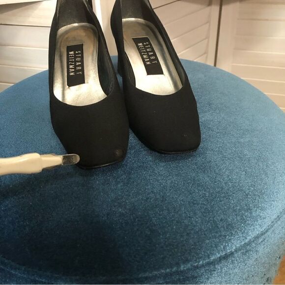 Stuart Weitzman Black Pumps Squared Toe Size 5 - Picture 6 of 6